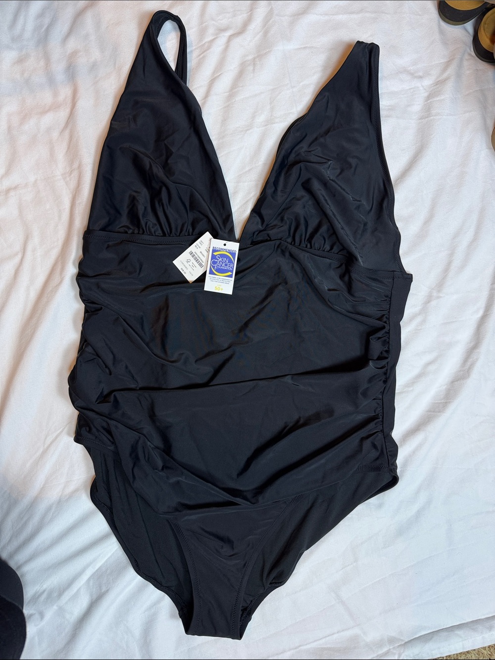 J. Crew Black V-Neck One-Piece Swimsuit 3X plus size women
